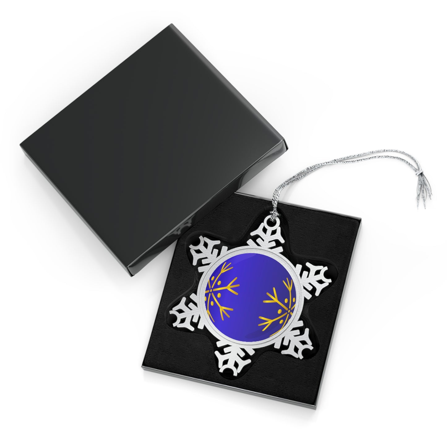 Purple and Gold Pewter Snowflake Ornament