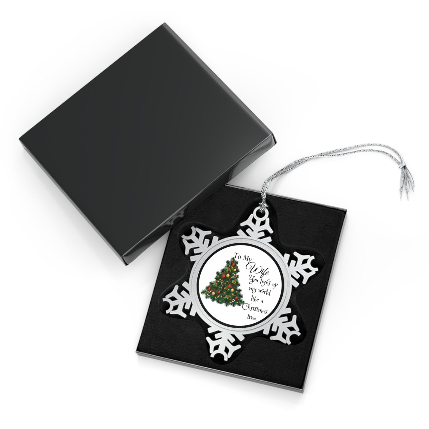 To My Wife Black Pewter Snowflake Ornament