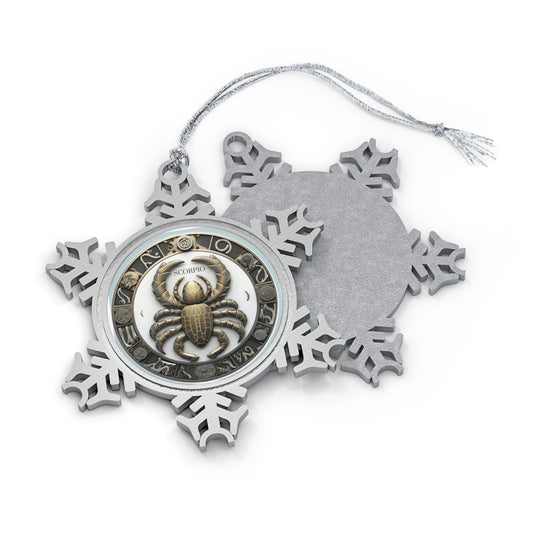 Scorpio Pewter Snowflake Ornament