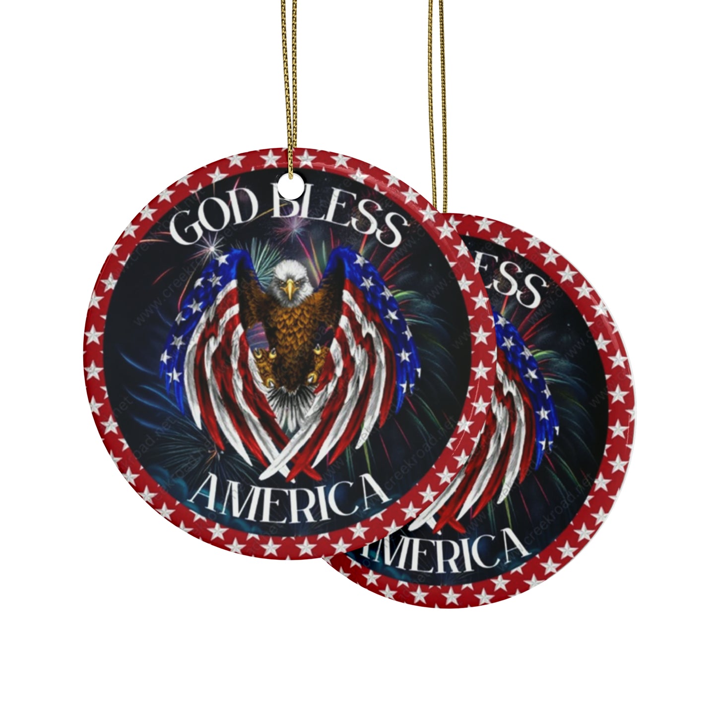 God Bless America Ceramic Ornaments (1pcs, 5pcs, 10pcs, 20pcs)