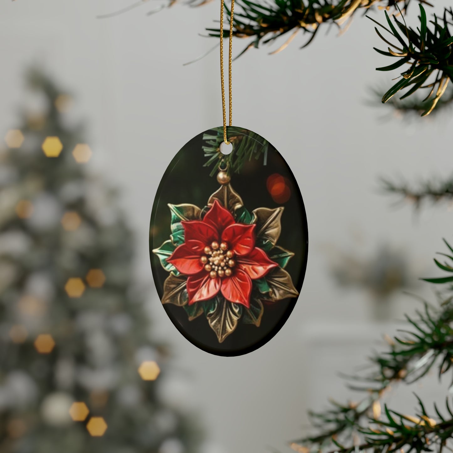 Poinsettia Ceramic Ornaments (1pcs, 5pcs, 10pcs, 20pcs)