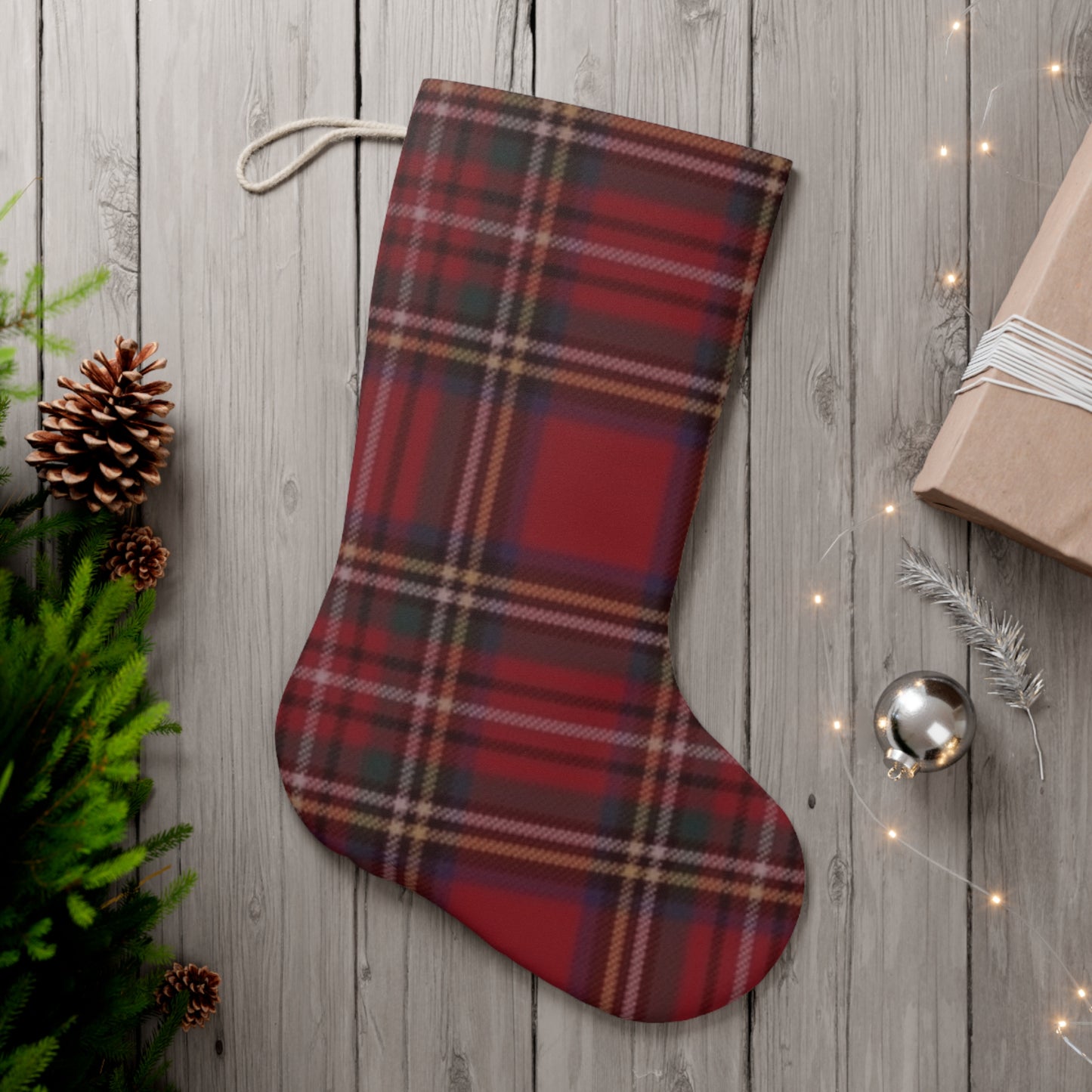 Red Plaid Santa Stocking