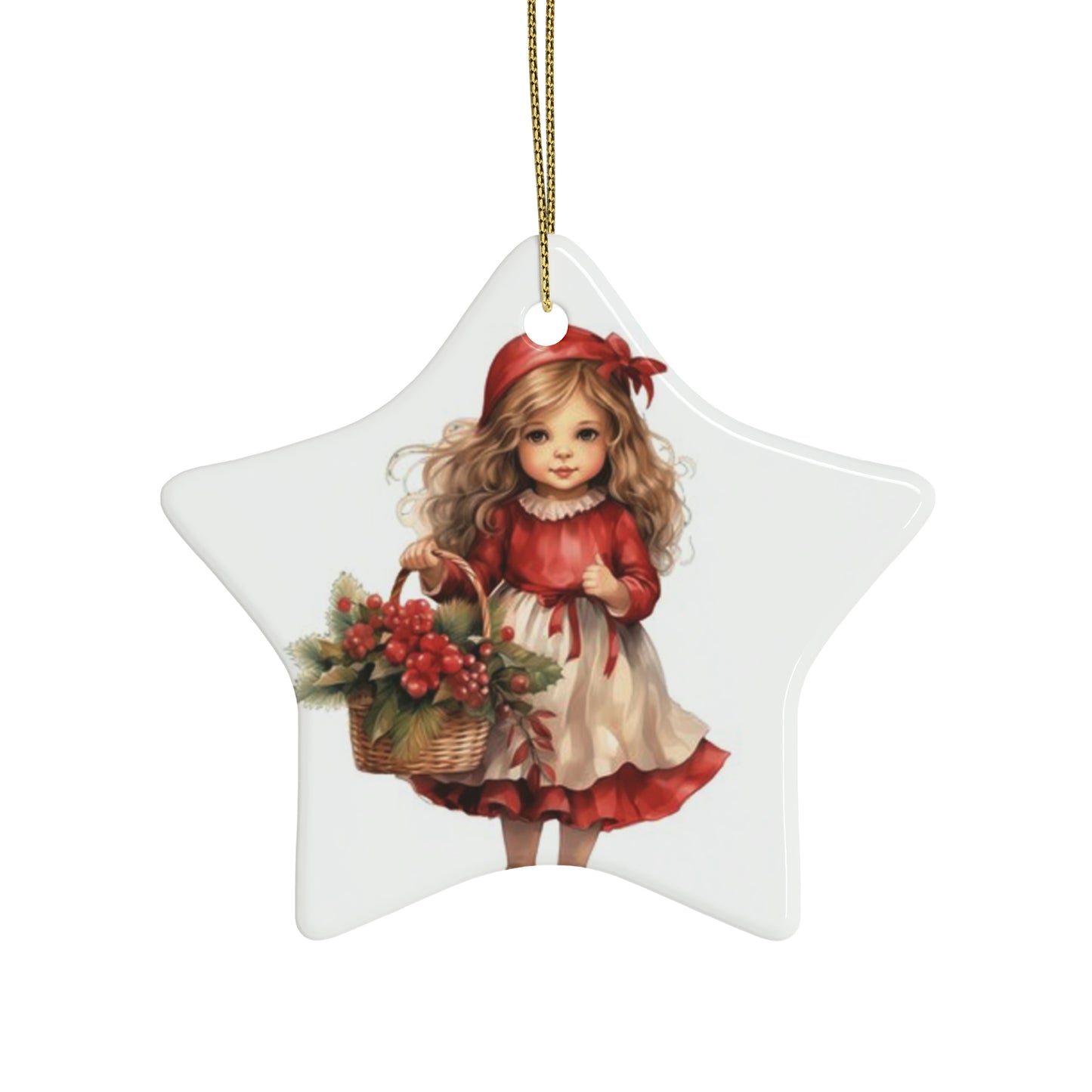 Lil Miss Mistletoe Ceramic Ornaments (1pcs, 5pcs, 10pcs, 20pcs)