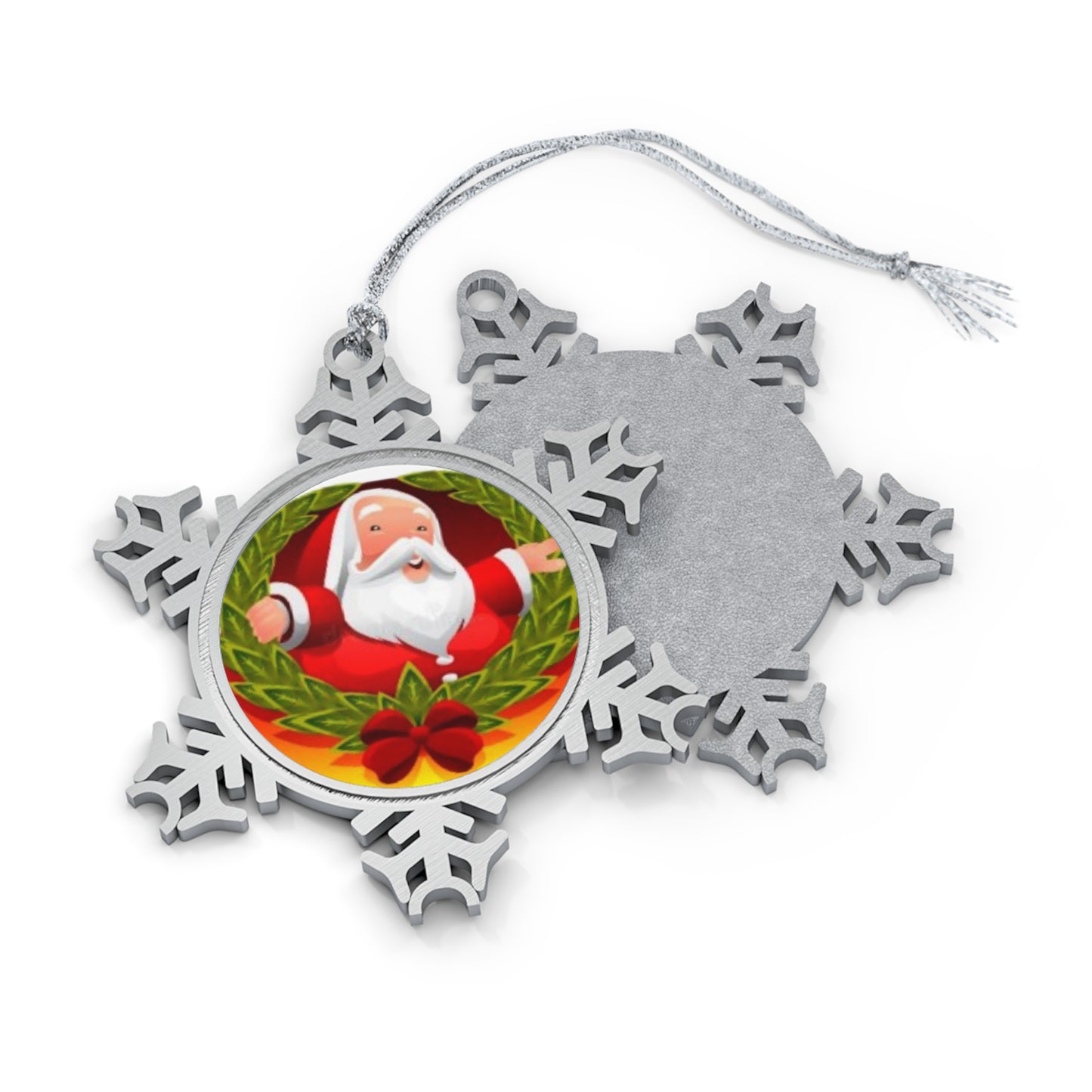 Hello Santa Pewter Snowflake Ornament