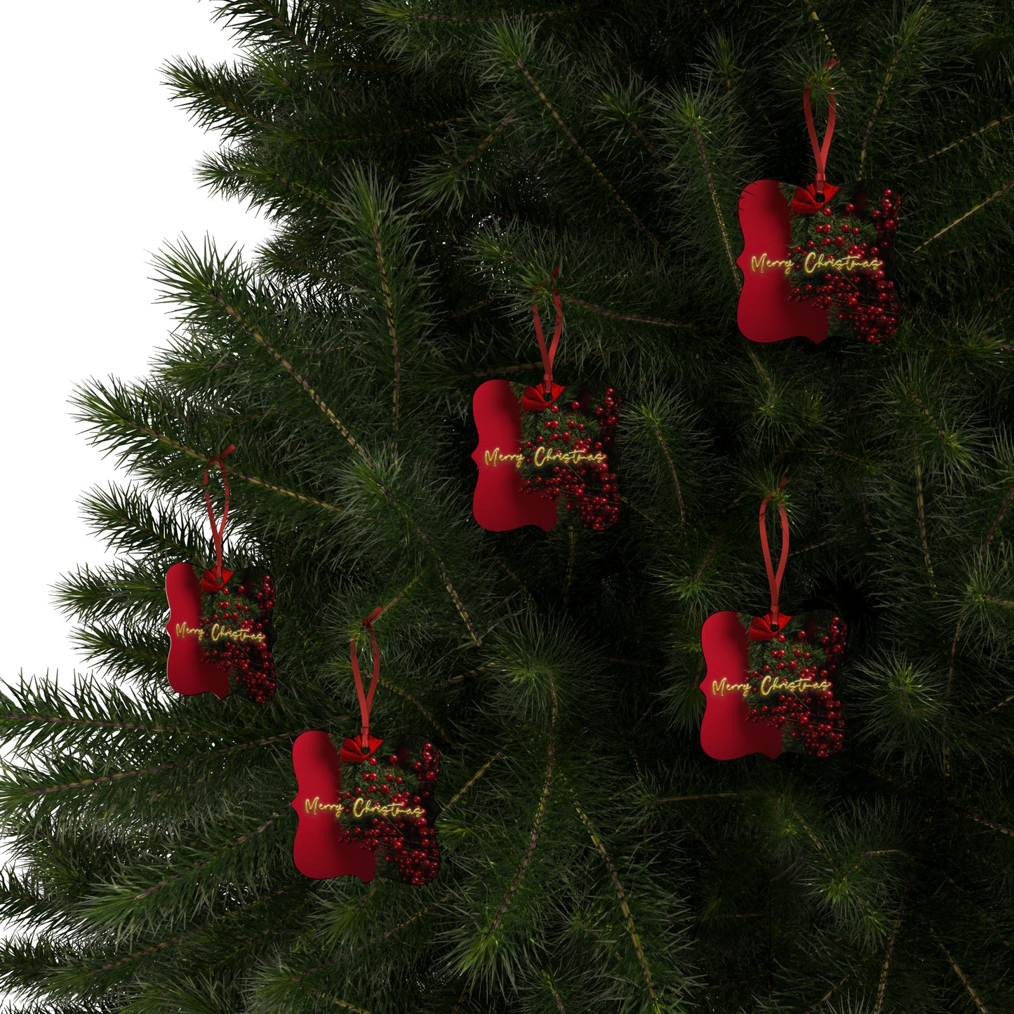 Mistletoe Berries Aluminum Ornaments (1pc, 5pcs, 10pcs, 20pcs)