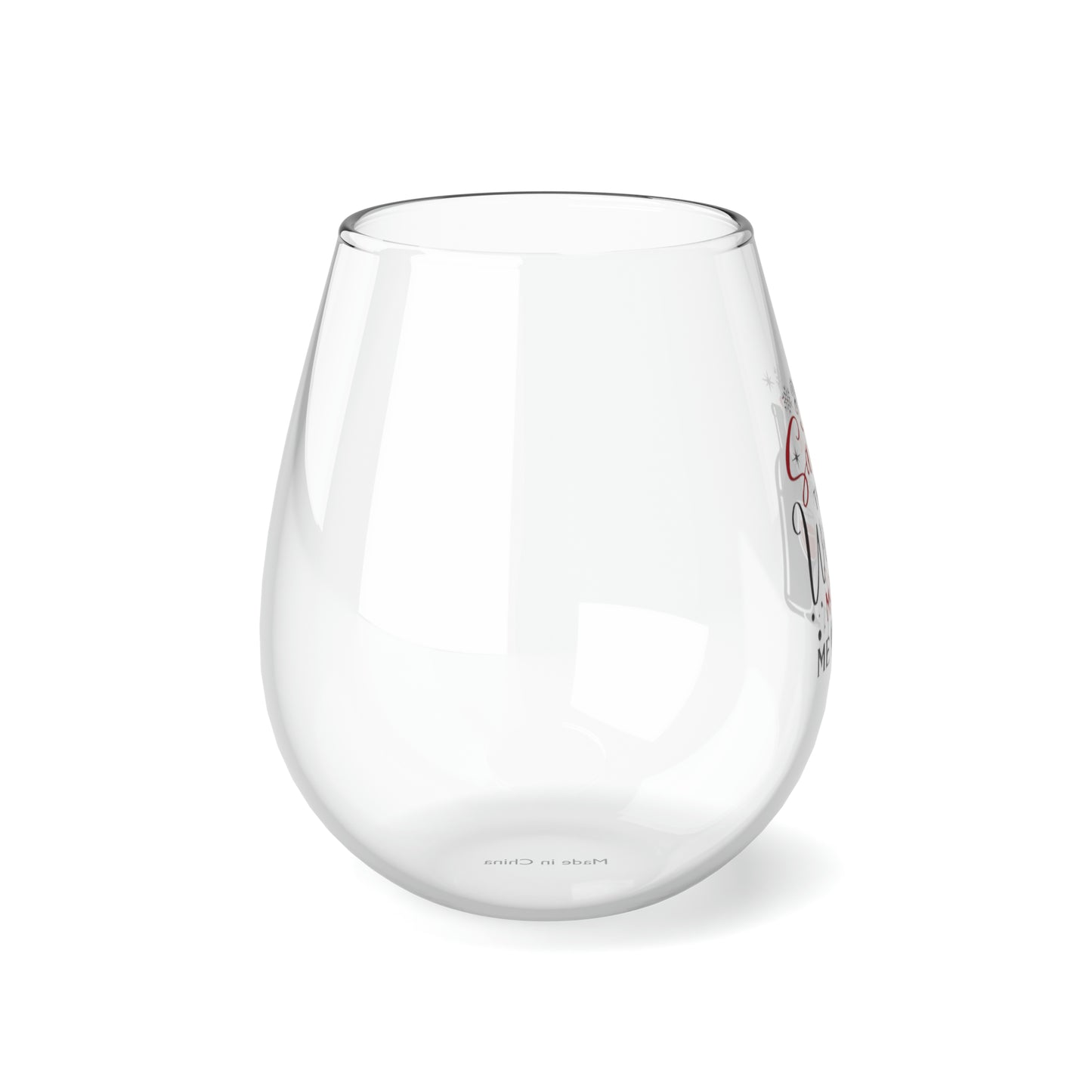 Dear Santa The Wine Stemless Wine Glass, 11.75oz (A-1)