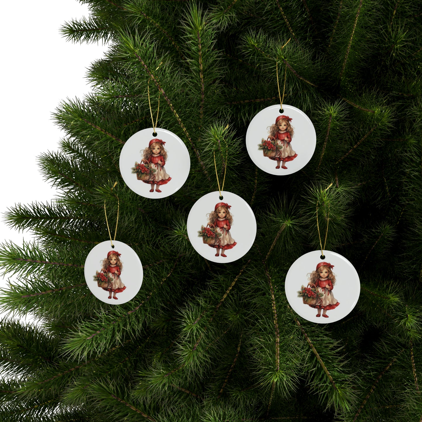 Lil Miss Mistletoe Ceramic Ornaments (1pcs, 5pcs, 10pcs, 20pcs)