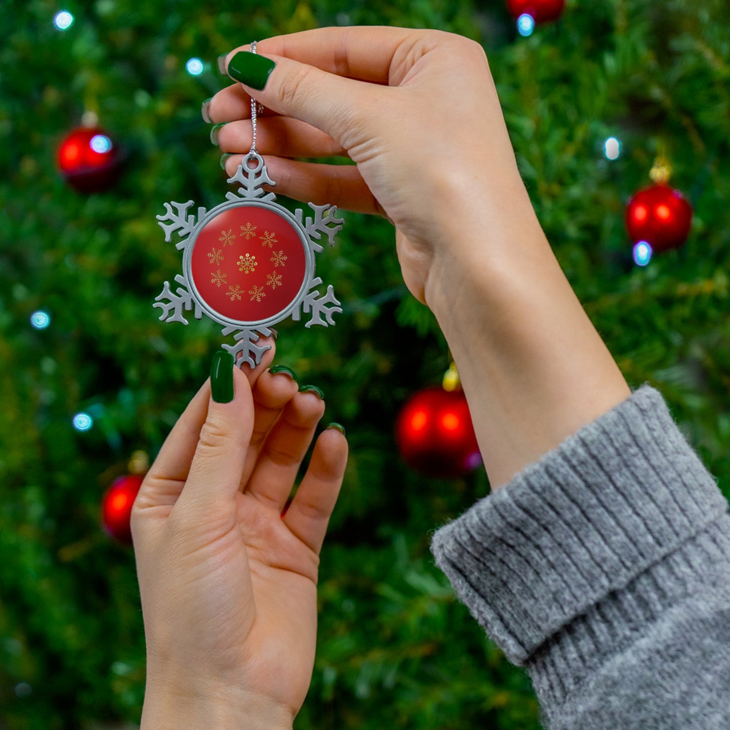 Flakes of Snow Pewter Snowflake Ornament