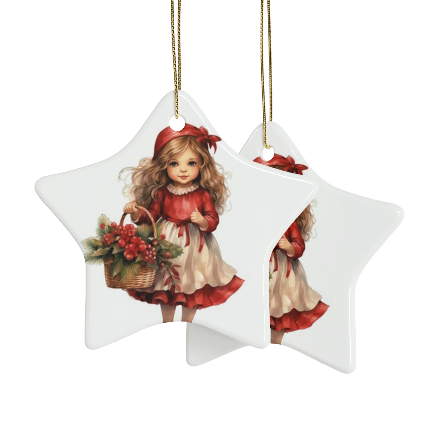 Lil Miss Mistletoe Ceramic Ornaments (1pcs, 5pcs, 10pcs, 20pcs)