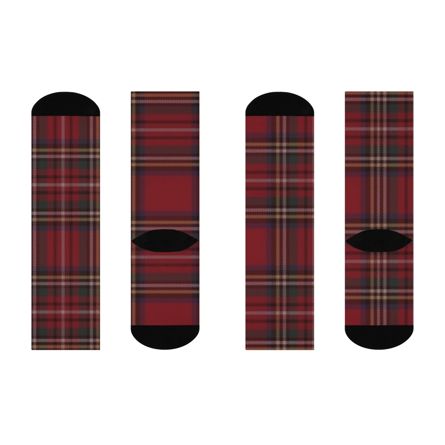 Red Plaid Cushioned Crew Socks