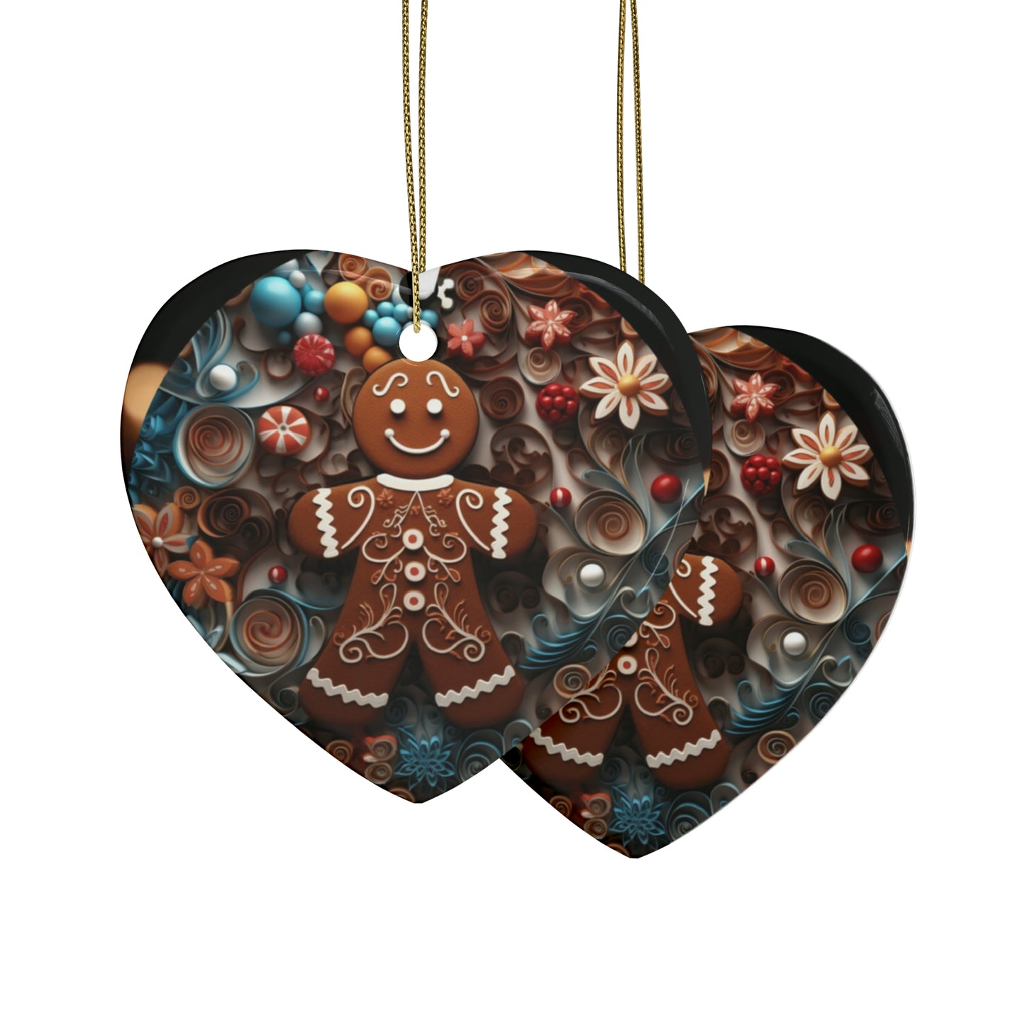 Gingerbread Man Ceramic Ornaments (1pcs, 5pcs, 10pcs, 20pcs)