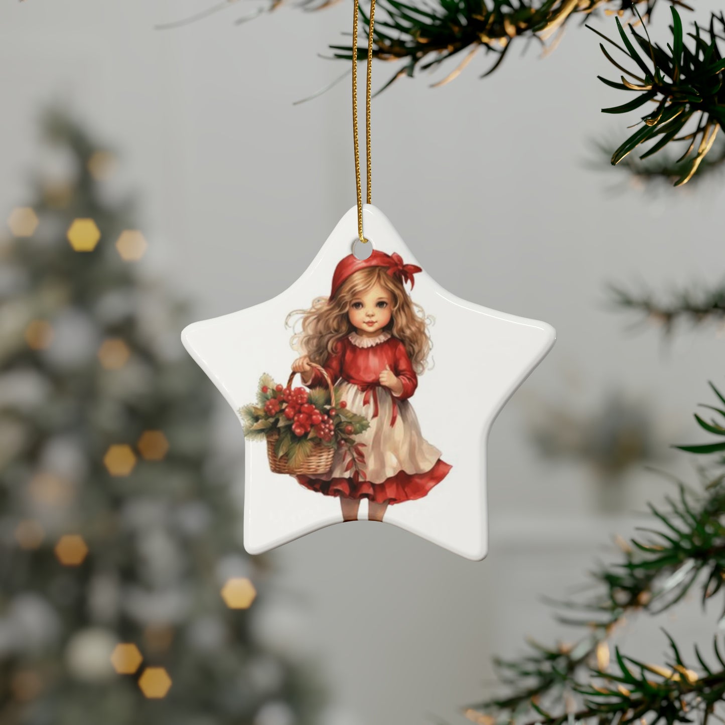 Lil Miss Mistletoe Ceramic Ornaments (1pcs, 5pcs, 10pcs, 20pcs)