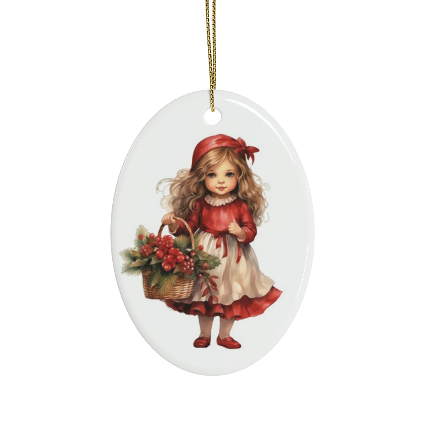 Lil Miss Mistletoe Ceramic Ornaments (1pcs, 5pcs, 10pcs, 20pcs)