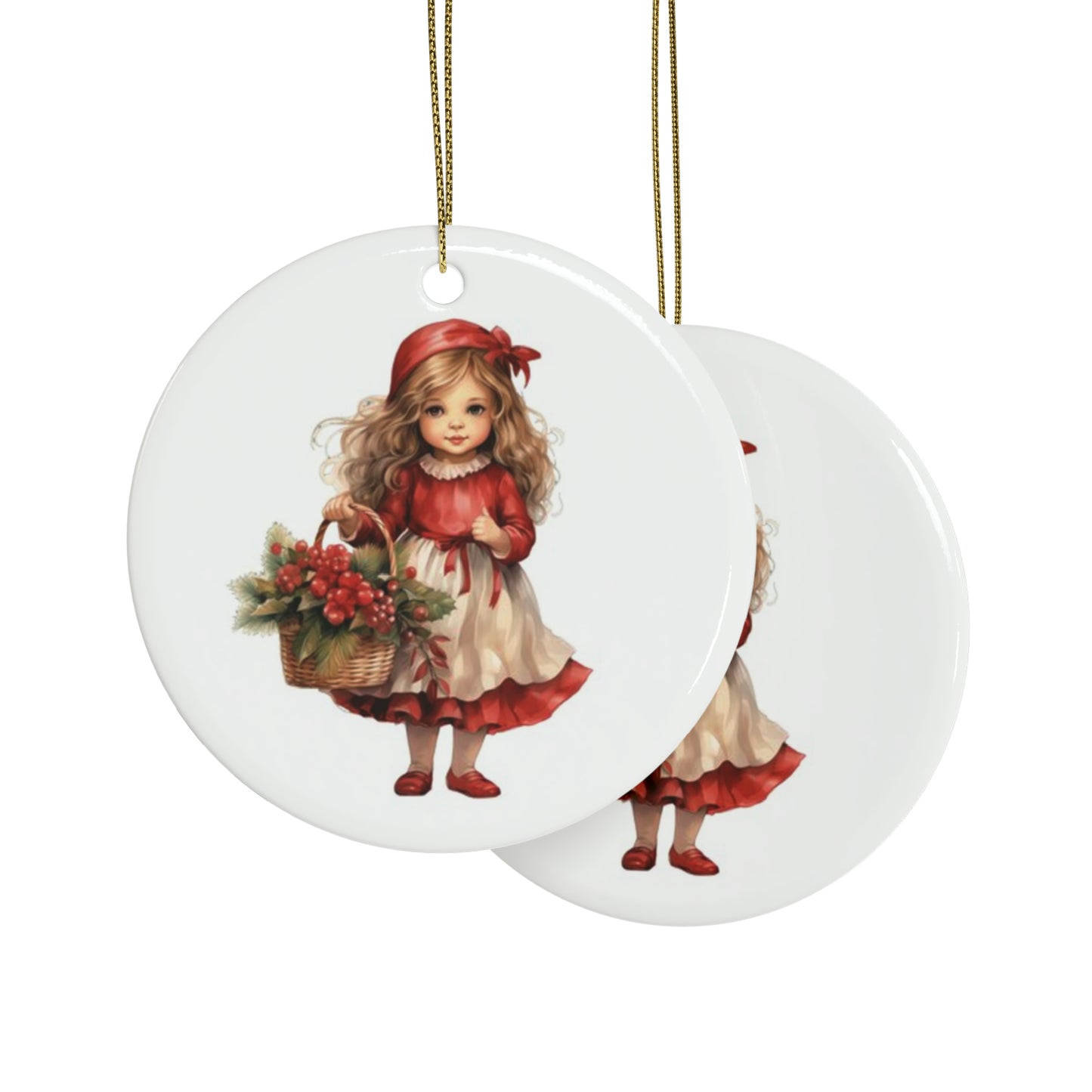 Lil Miss Mistletoe Ceramic Ornaments (1pcs, 5pcs, 10pcs, 20pcs)