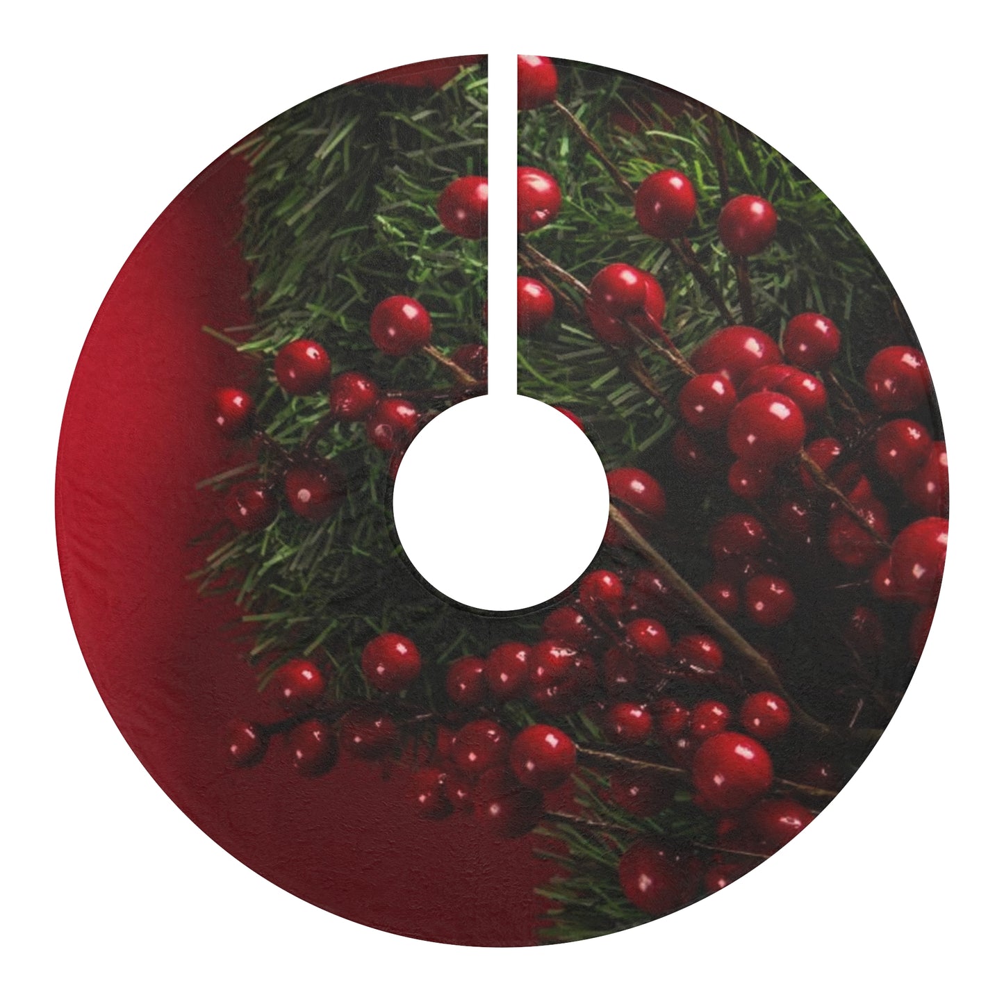 Red Wreath Christmas Tree Skirts