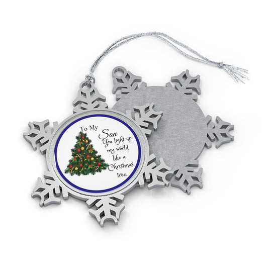 To My Son Pewter Snowflake Ornament