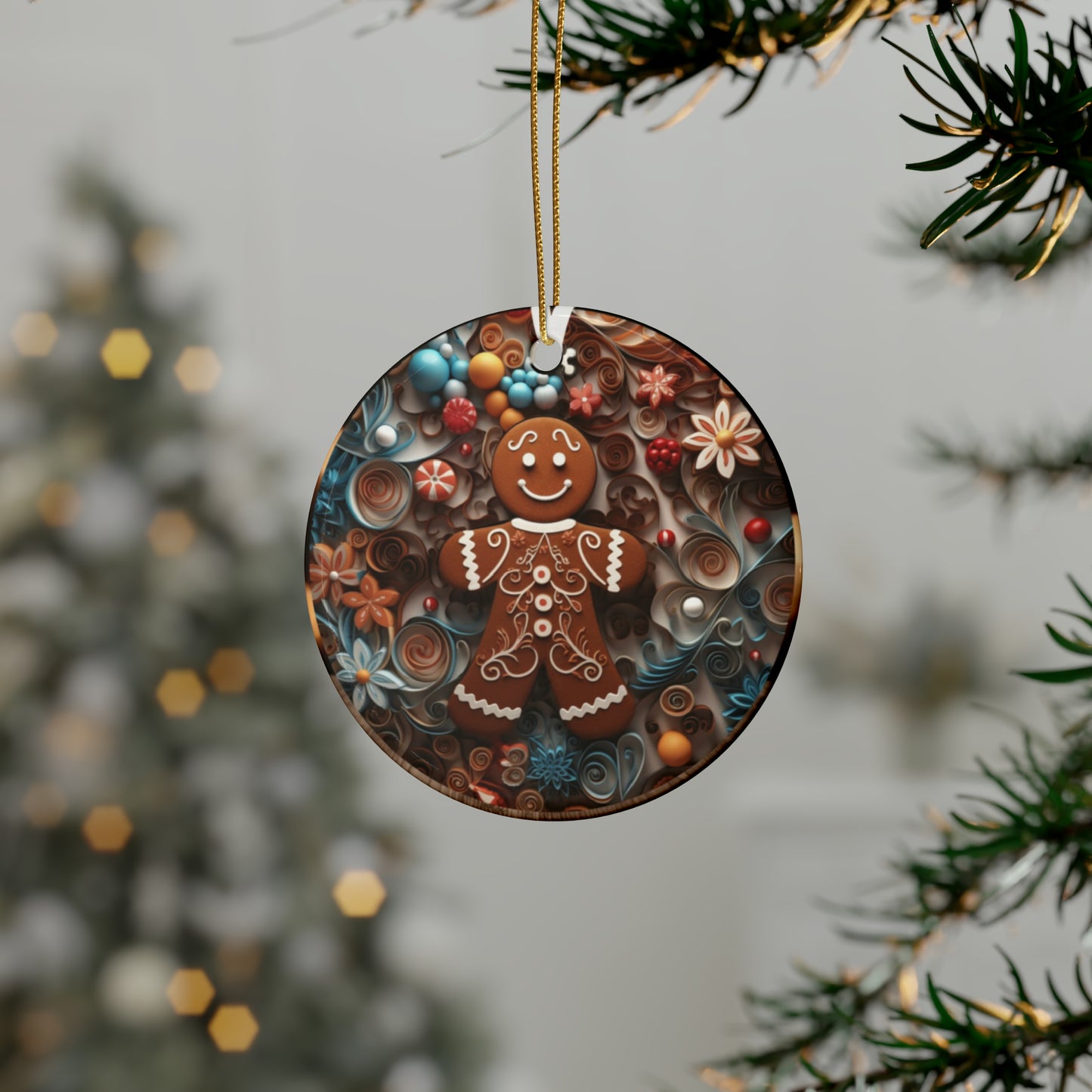 Gingerbread Man Ceramic Ornaments (1pcs, 5pcs, 10pcs, 20pcs)