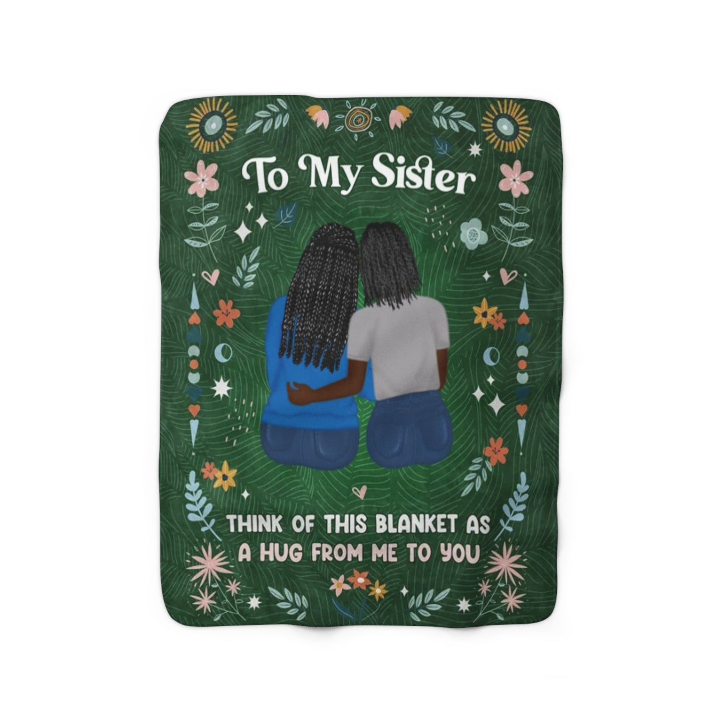 To My Sister Sherpa Fleece Blanket Green