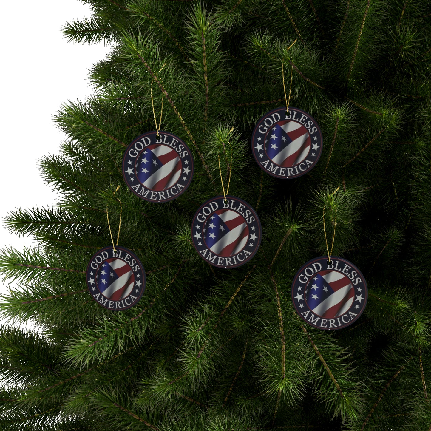 God Bless America RWB Ceramic Ornaments (1pcs, 5pcs, 10pcs, 20pcs)