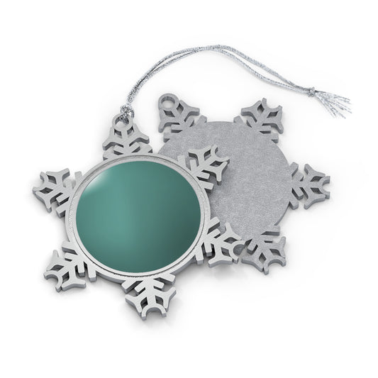 Sea Green Ball Pewter Snowflake Ornament