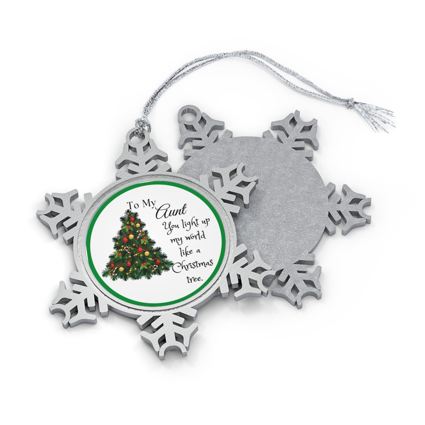 To My Aunt Pewter Snowflake Ornament