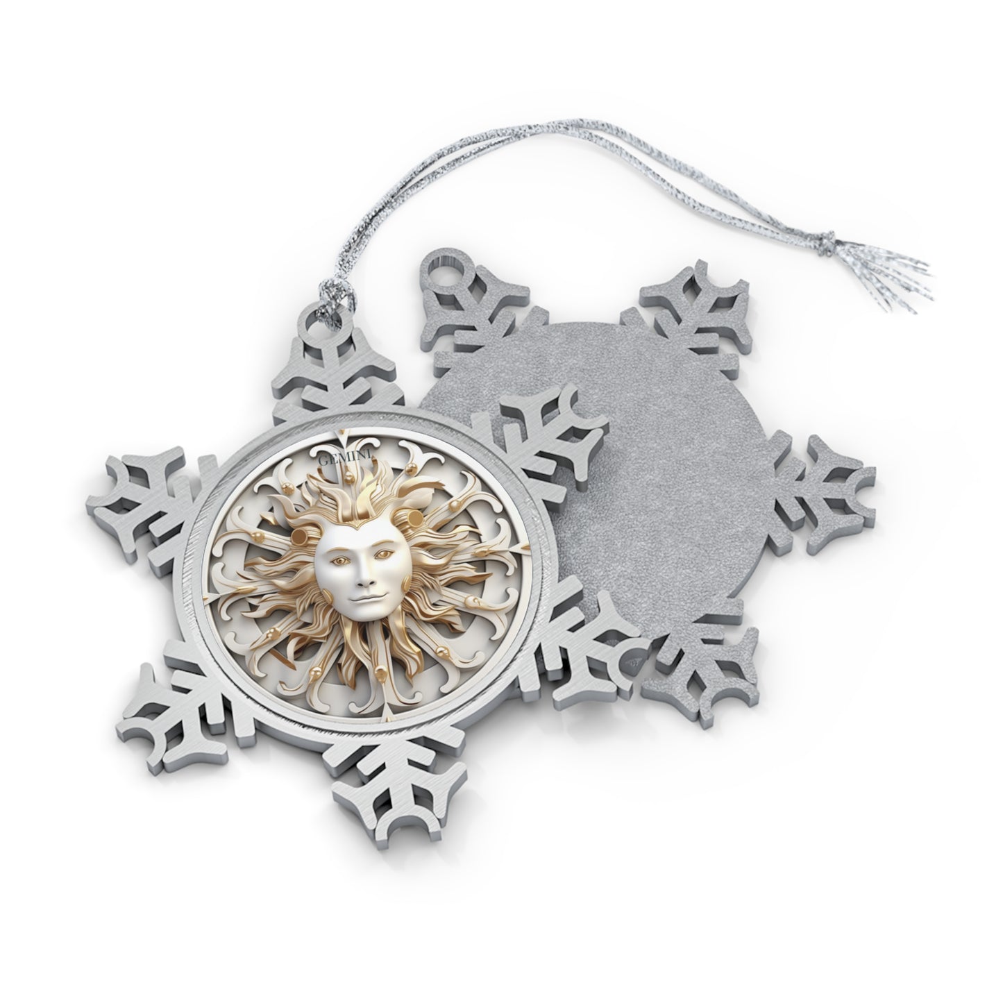 Gemini Pewter Snowflake Ornament