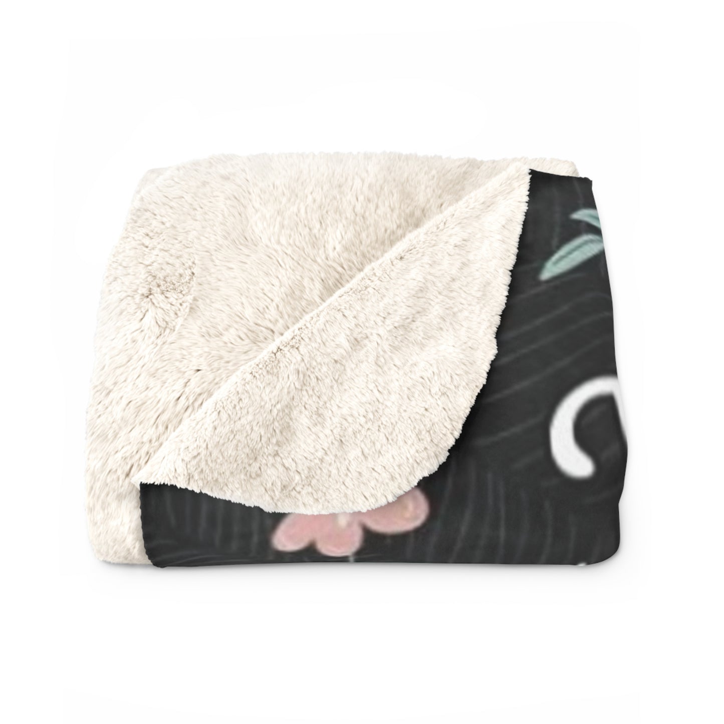 To My Sister Sherpa Fleece Blanket (Black)