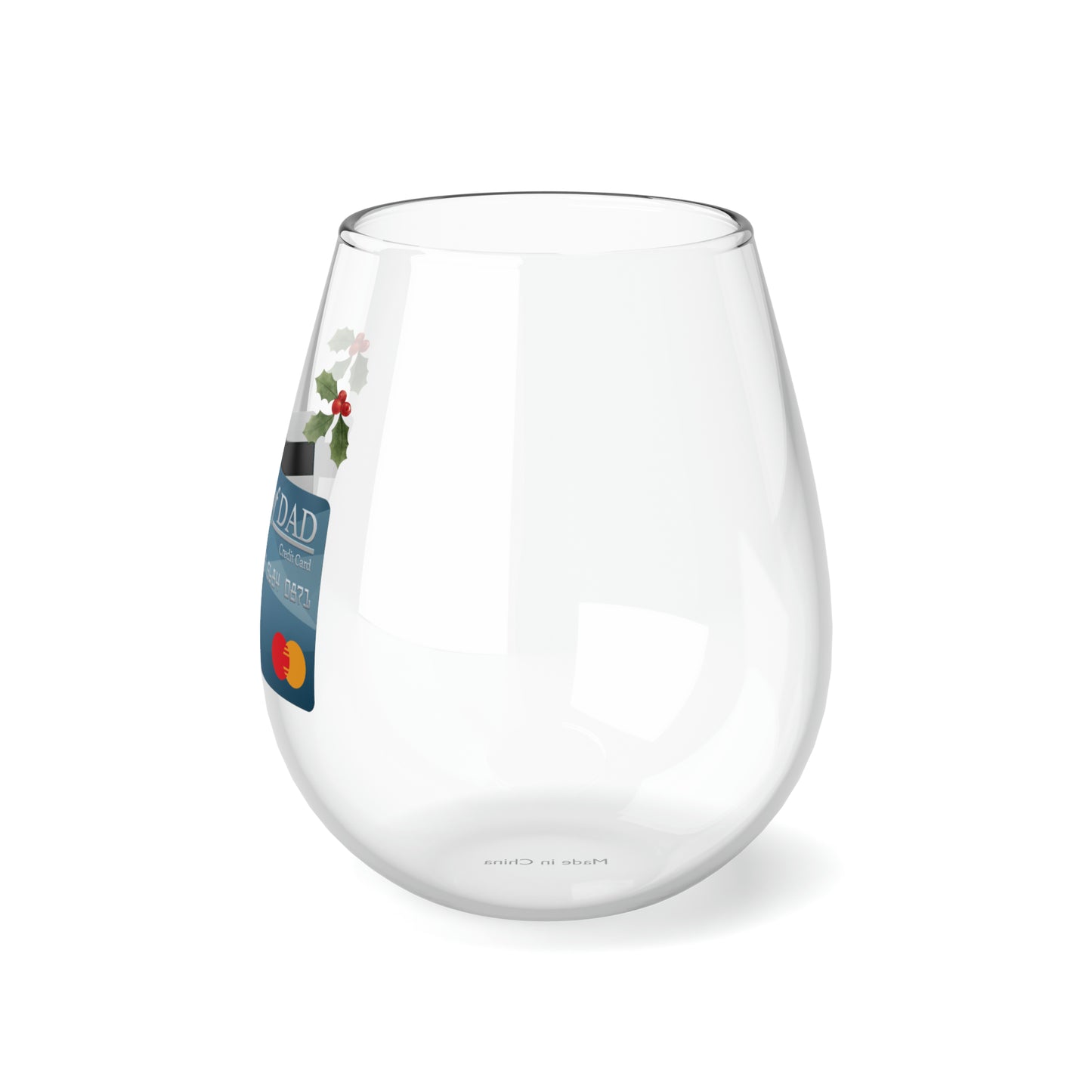 Bank of Dad Stemless Wine Glass, 11.75oz (Chr)