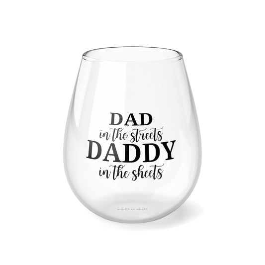 DAD in the Streets Stemless Wine Glass, 11.75oz