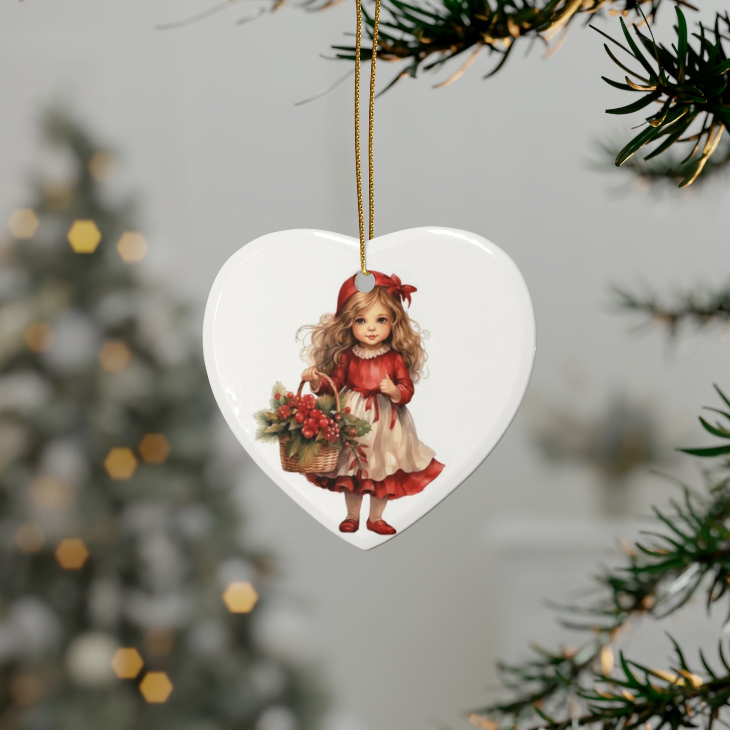 Lil Miss Mistletoe Ceramic Ornaments (1pcs, 5pcs, 10pcs, 20pcs)