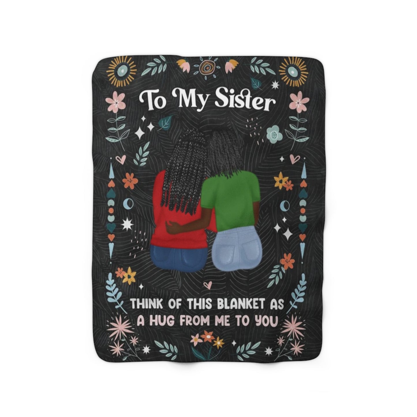 To My Sister Sherpa Fleece Blanket (Black)