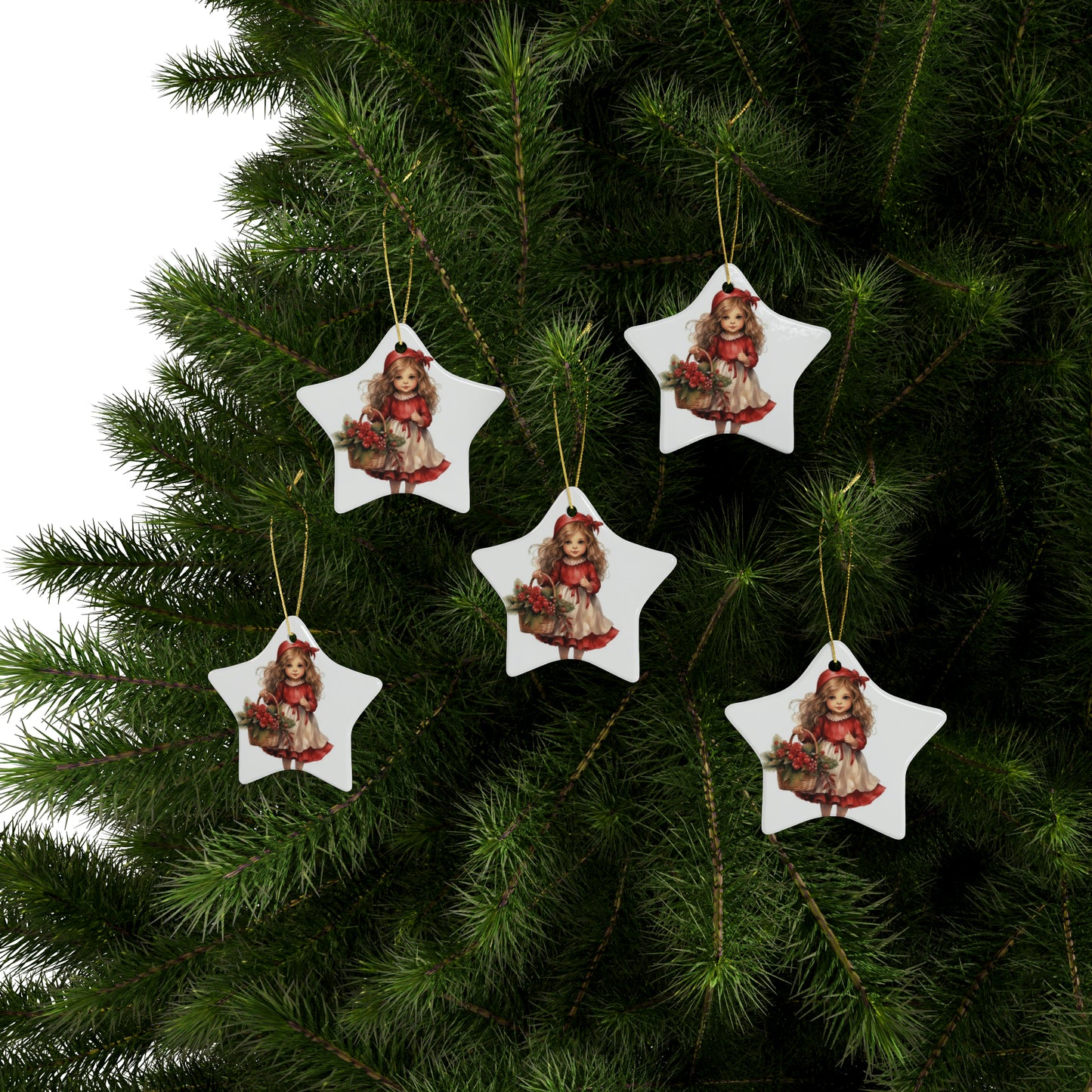 Lil Miss Mistletoe Ceramic Ornaments (1pcs, 5pcs, 10pcs, 20pcs)