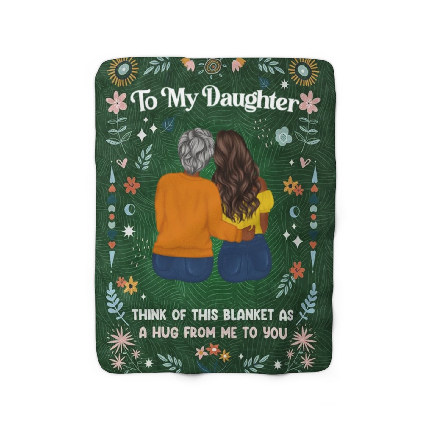 To My Daughter Sherpa Fleece Blanket (Green)