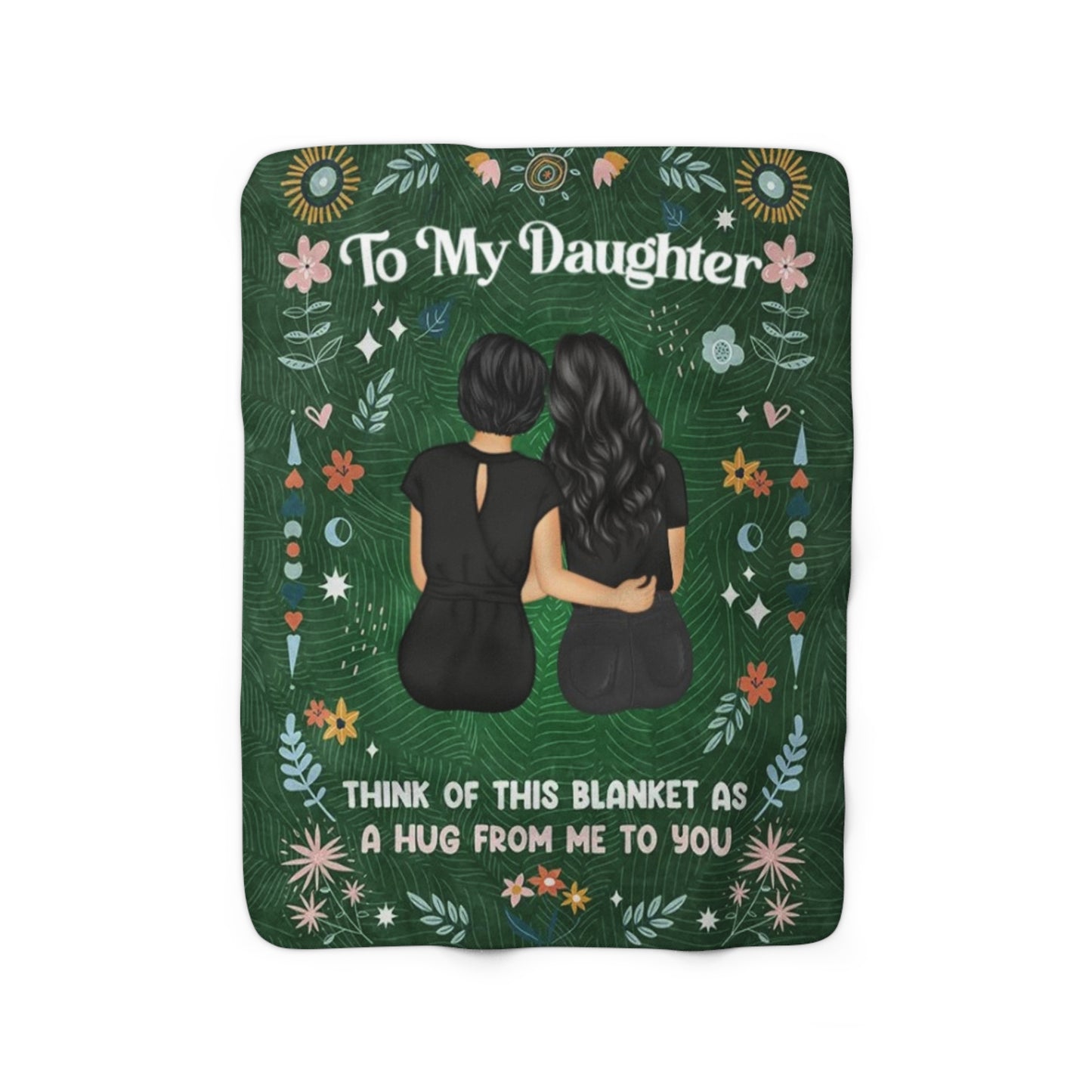 To My Daughter Sherpa Fleece Blanket (Green)