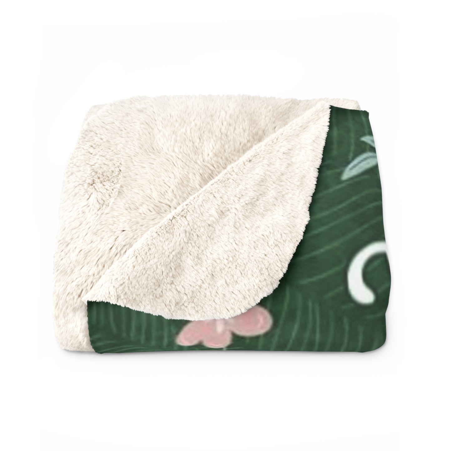 To My Sister Sherpa Fleece Blanket Green