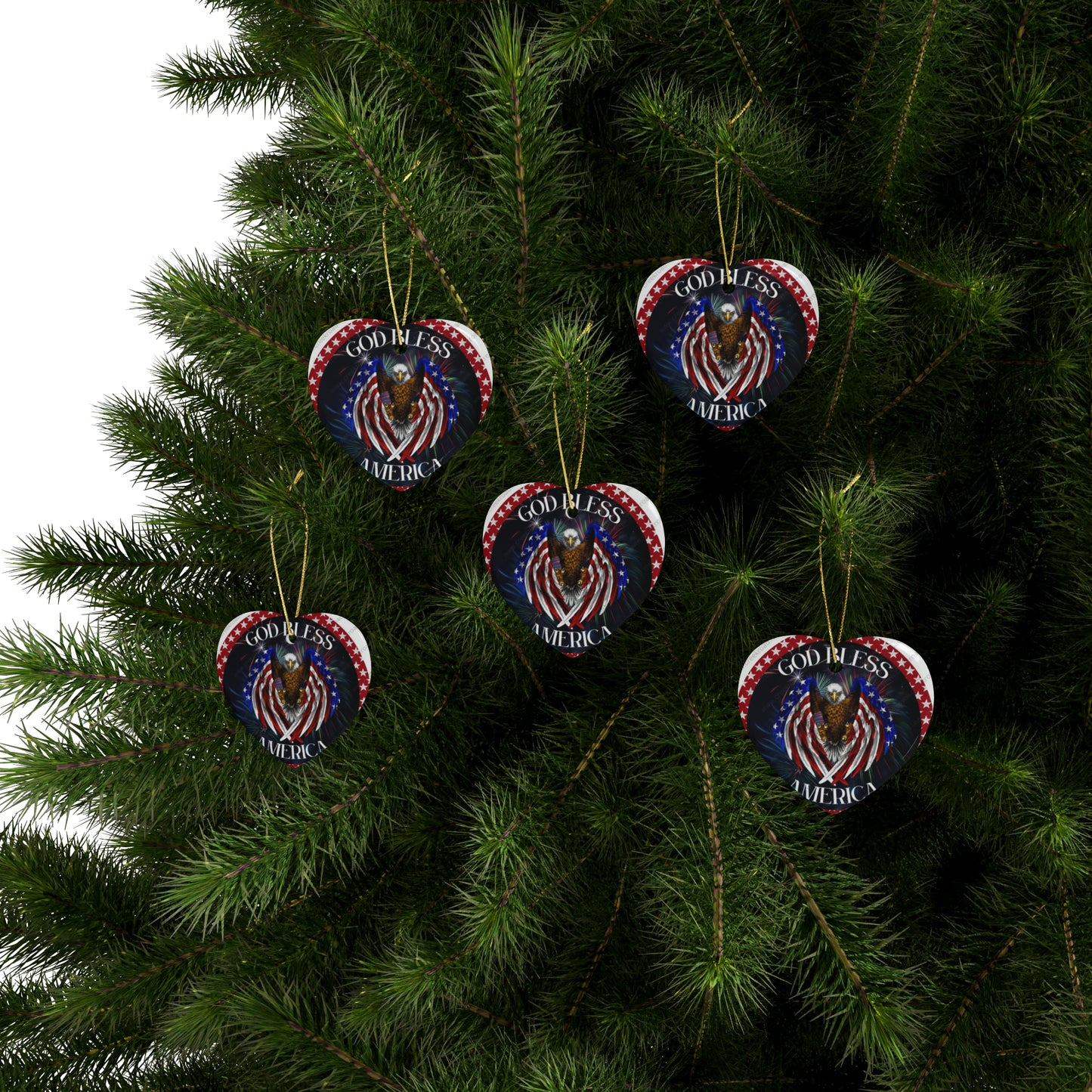 God Bless America Ceramic Ornaments (1pcs, 5pcs, 10pcs, 20pcs)