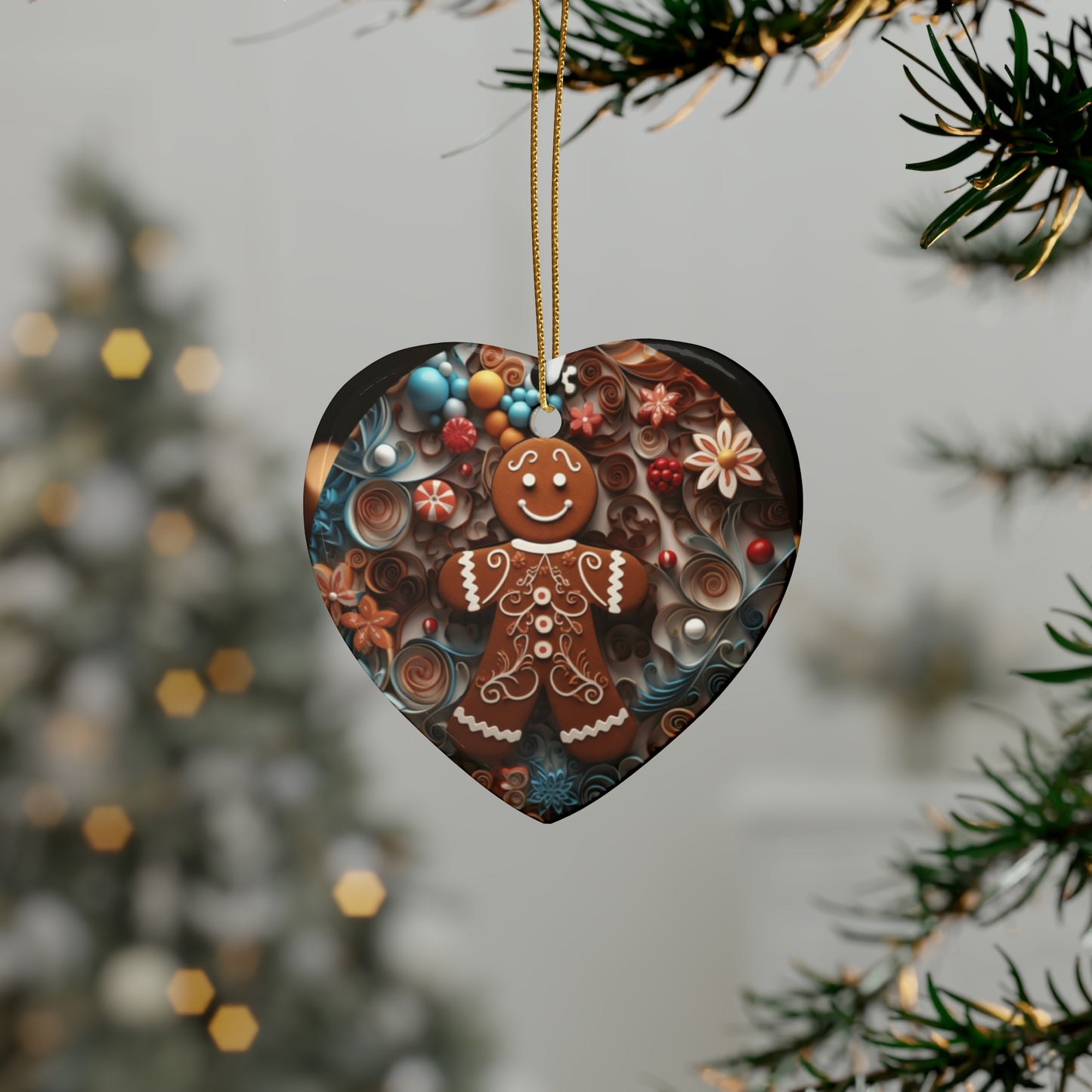 Gingerbread Man Ceramic Ornaments (1pcs, 5pcs, 10pcs, 20pcs)