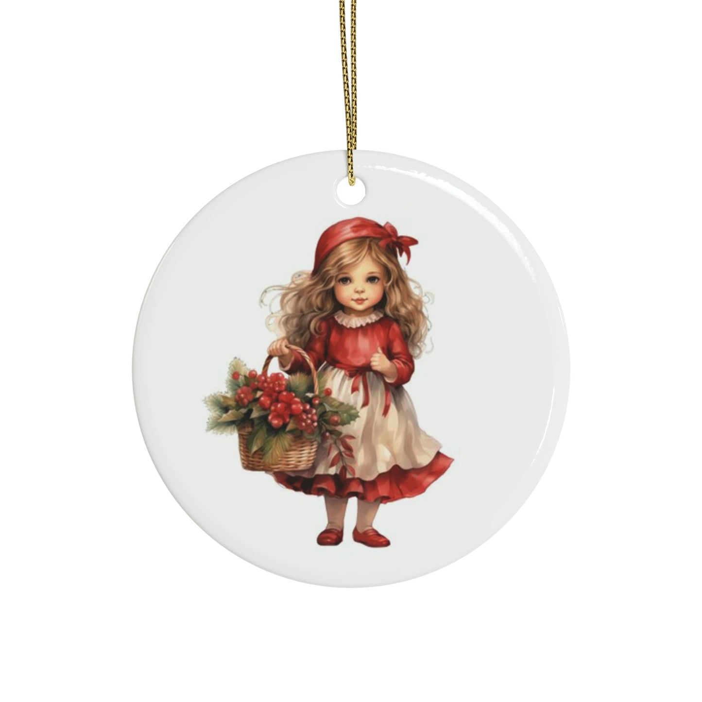 Lil Miss Mistletoe Ceramic Ornaments (1pcs, 5pcs, 10pcs, 20pcs)