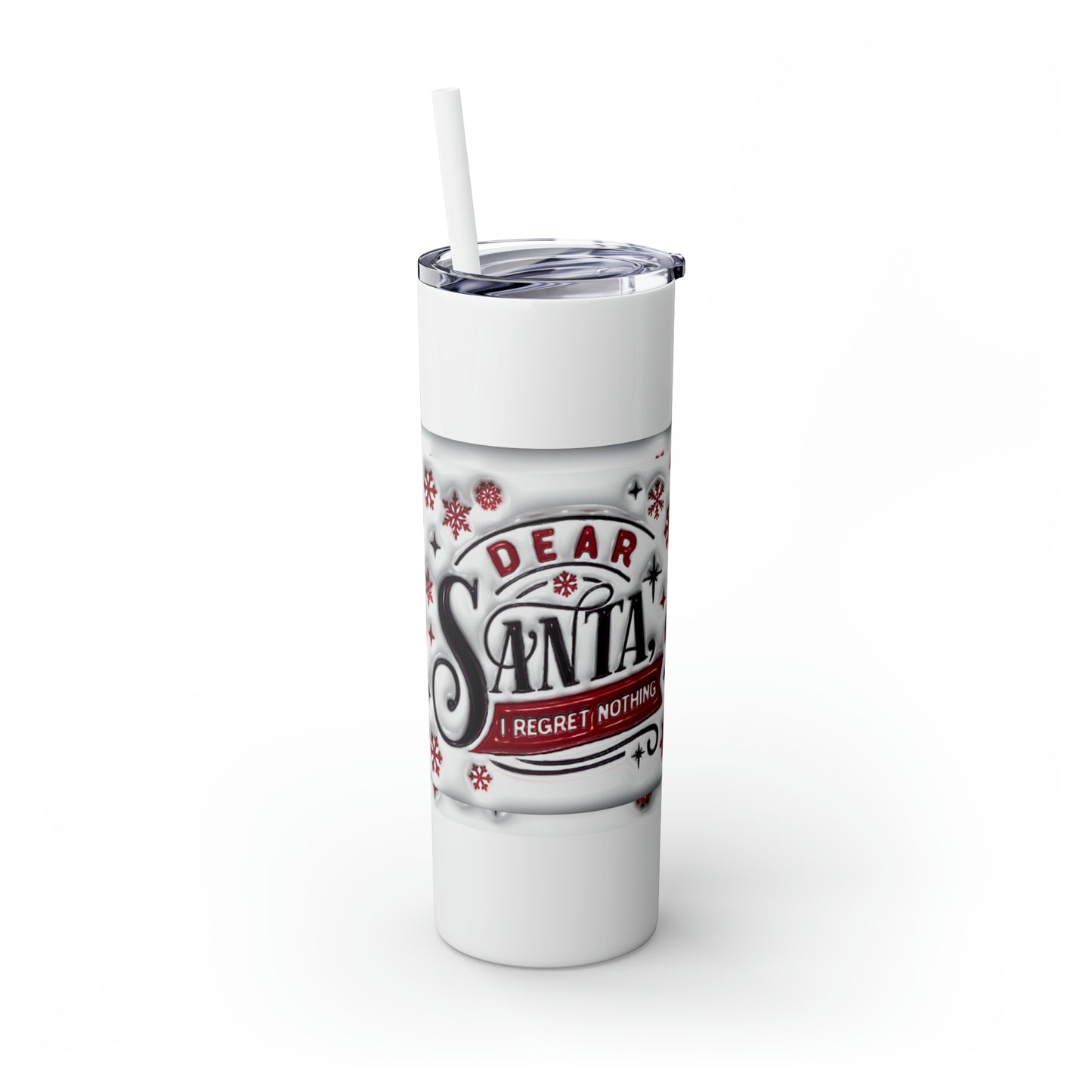 Dear Santa Skinny Tumbler with Straw, 20oz