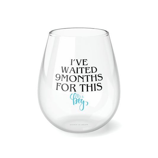 I've Waited 9 Months Stemless Wine Glass, 11.75oz (A-3)