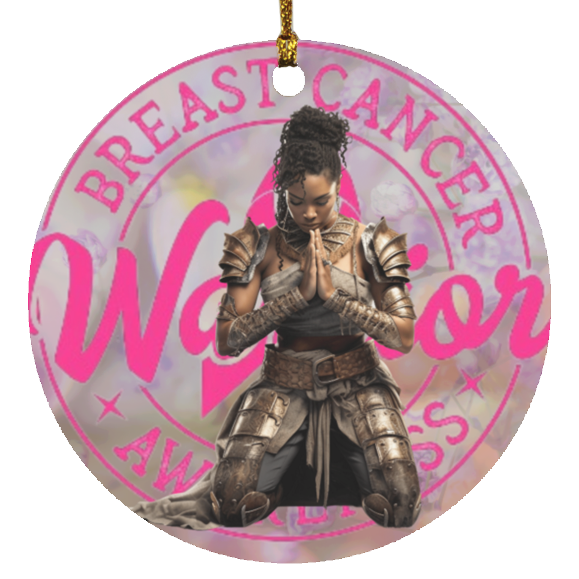 Breast Cancer 5 Circle Ornament