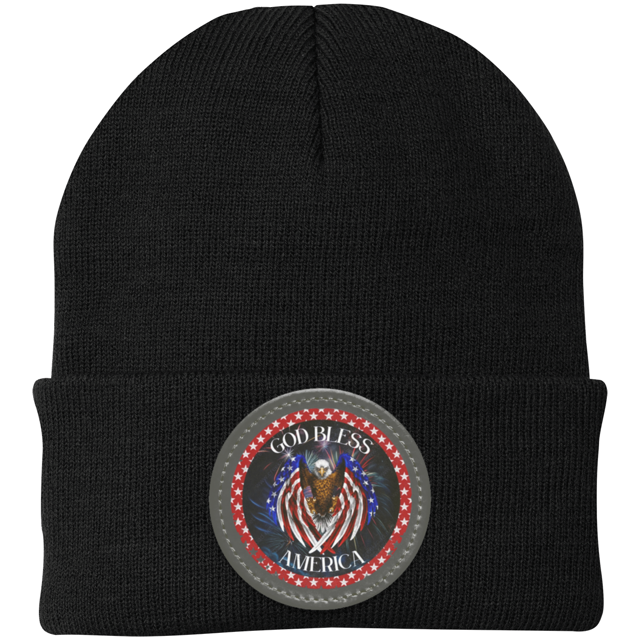 God Bless America  (C1) Knit Cap - Patch