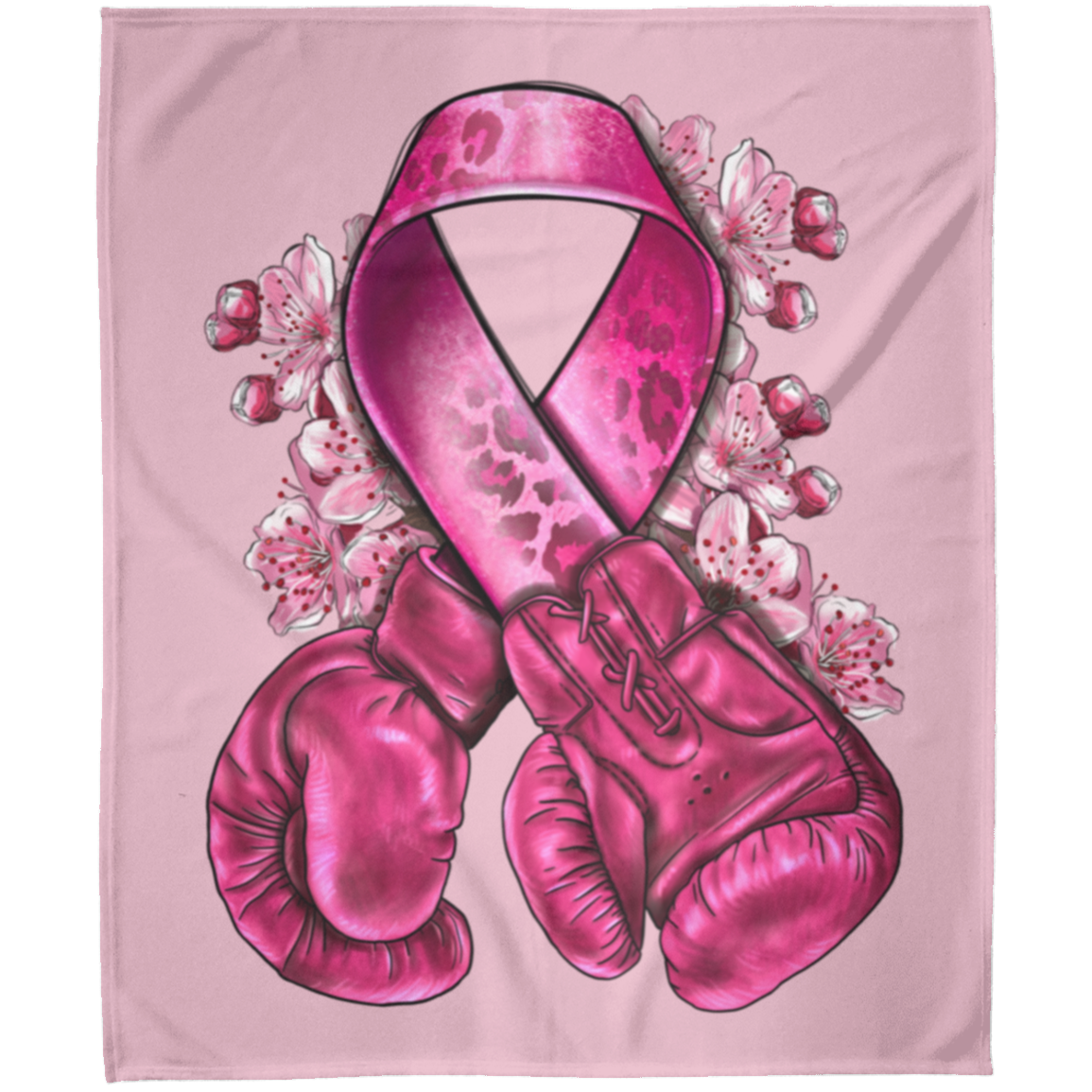 breast_cancer_with_boxing_gloves_nca Boxer Arctic Fleece Blanket 50x60