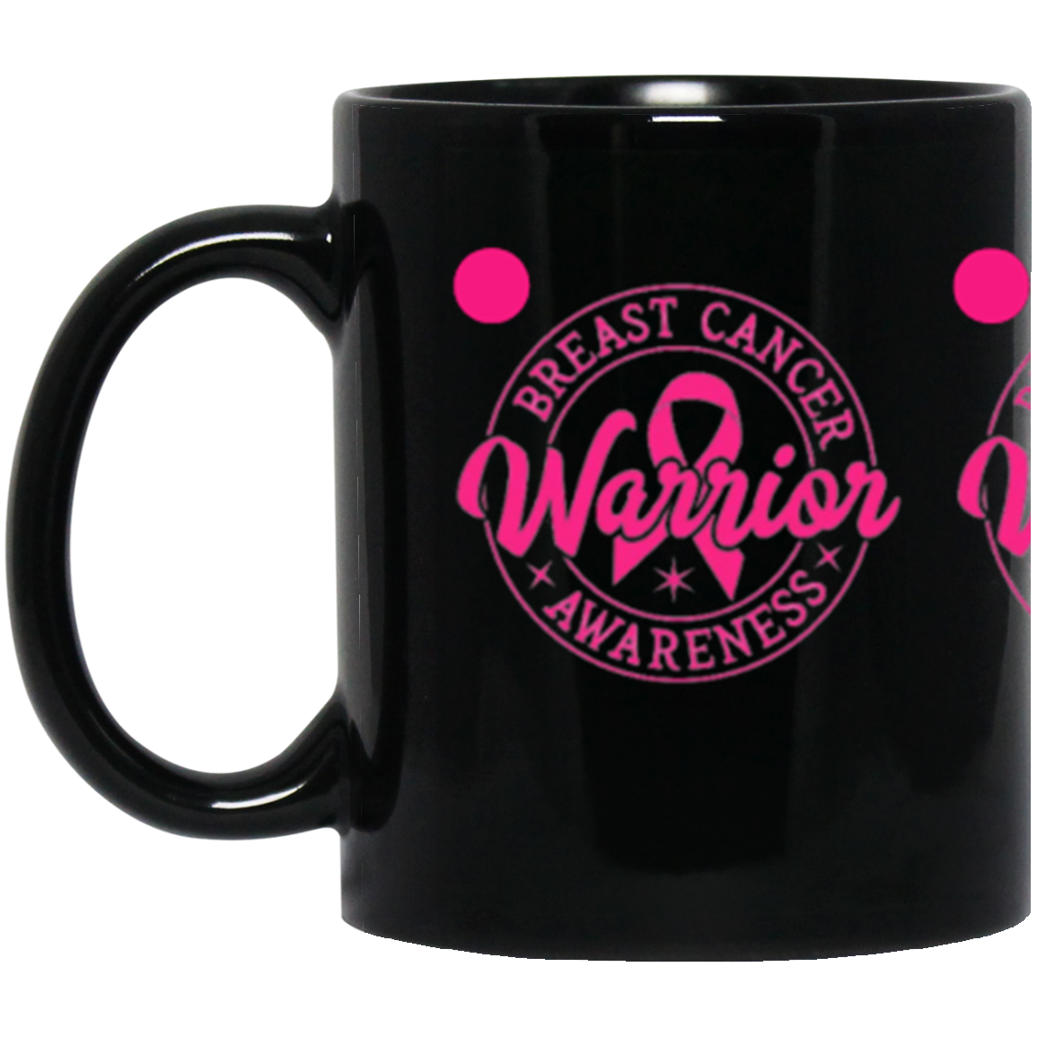 Breast Cancer Warrior Awareness 11OZ 11 oz. Black Mug