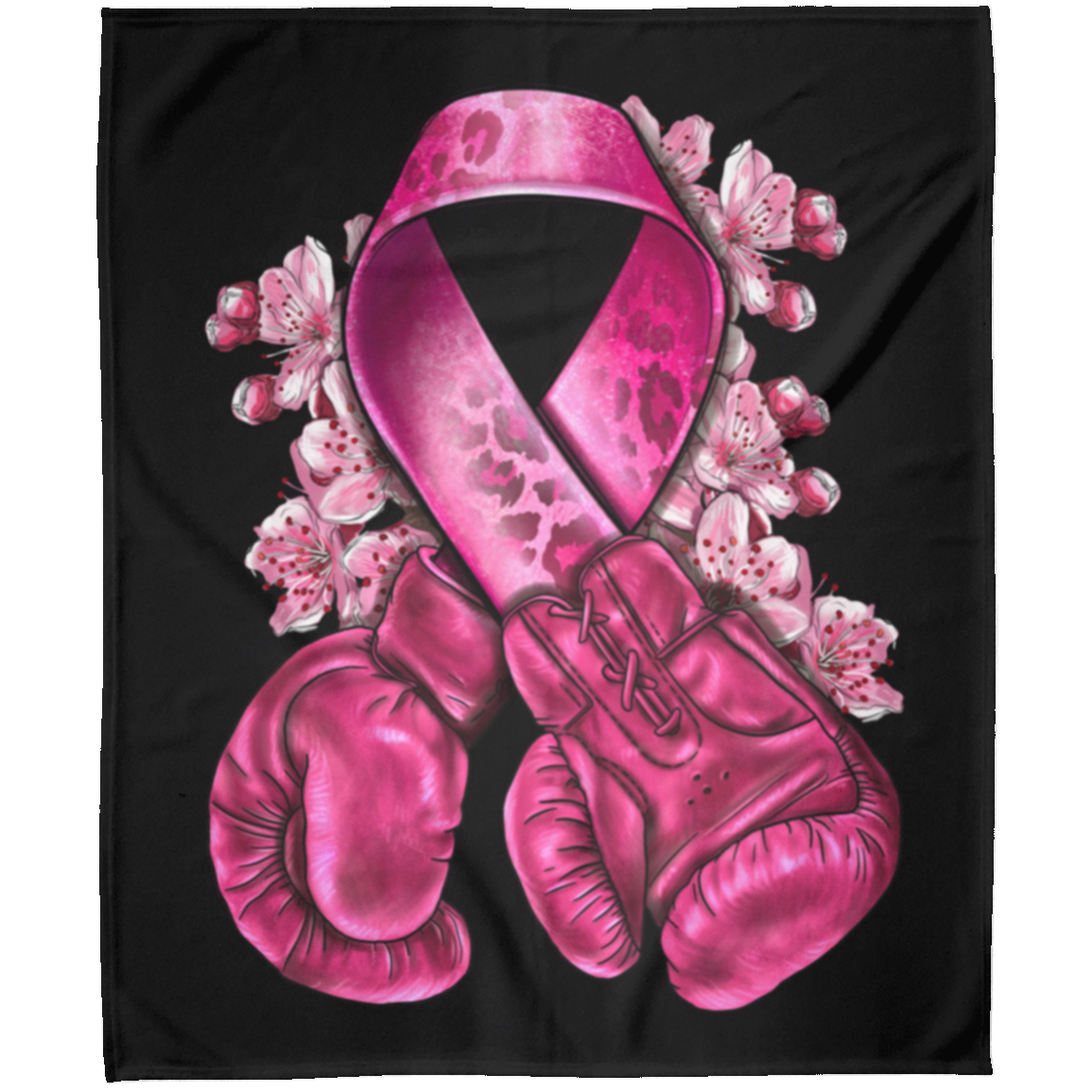 breast_cancer_with_boxing_gloves_nca Boxer Arctic Fleece Blanket 50x60