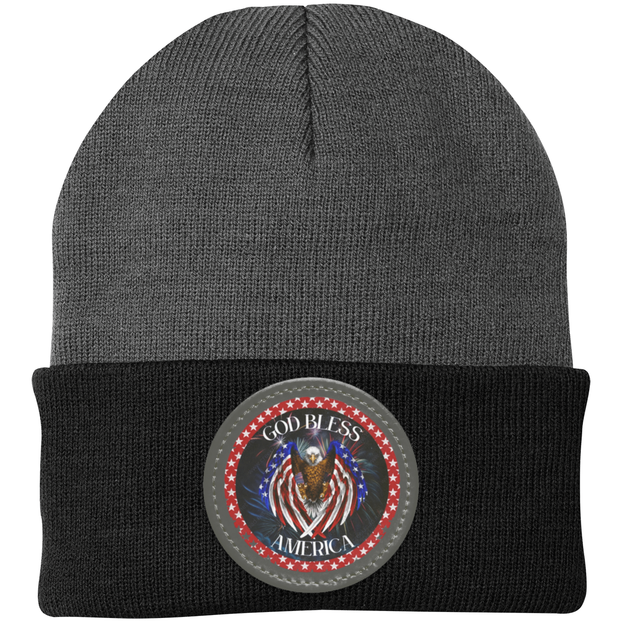 God Bless America  (C1) Knit Cap - Patch