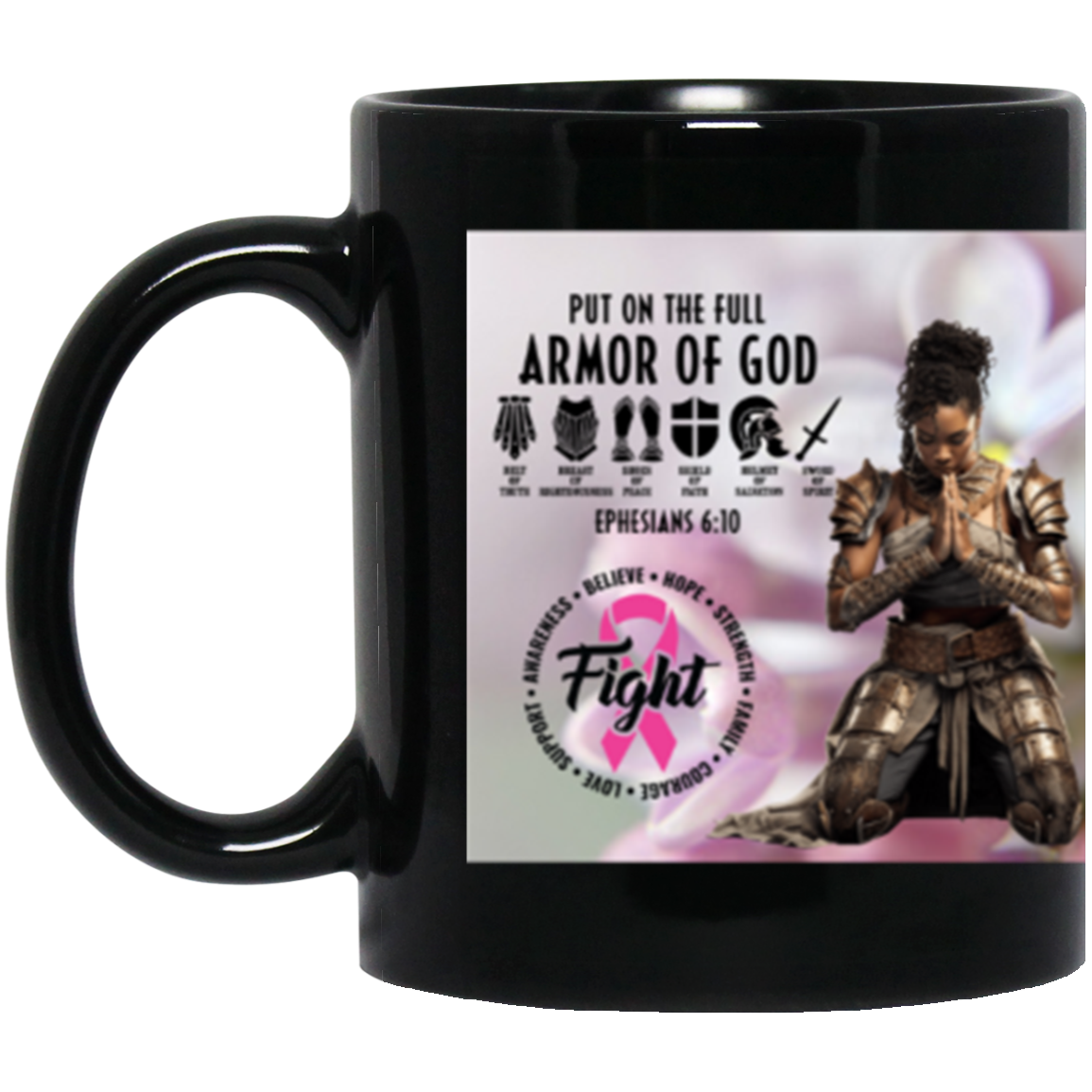 Put On The Full Armor Of God(1) 11 oz. Black Mug