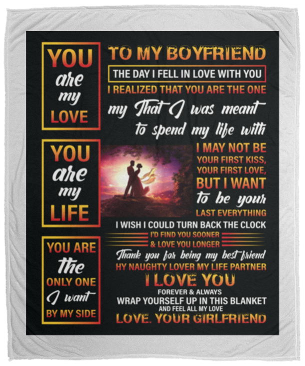 To My Boyfriend Cozy Plush Fleece Blanket - 50x60