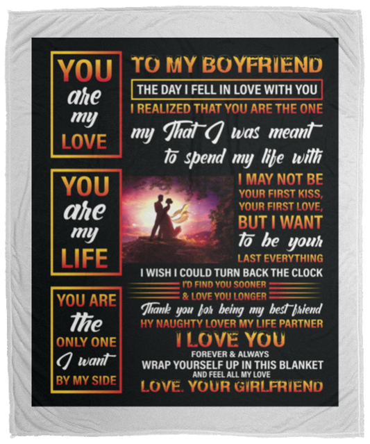 To My Boyfriend Cozy Plush Fleece Blanket - 50x60