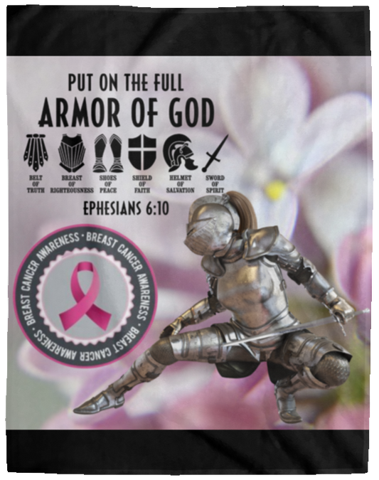 Put On The Full Armor Of God 2A Cozy Plush Fleece Blanket - 60x80